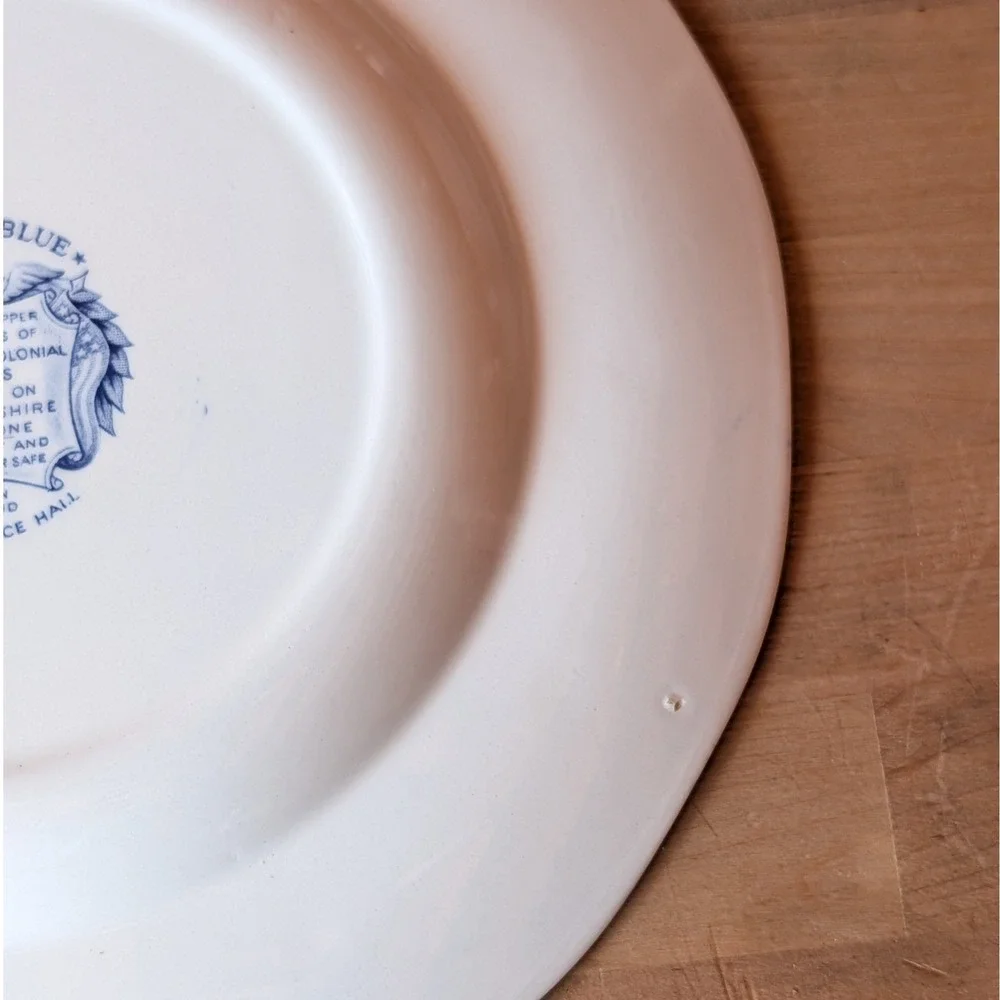 4 Liberty Blue Independence Hall Dinner Plates Staffordshire Ironstone 10